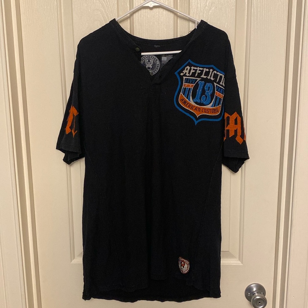 Affliction 1/4 button shirt